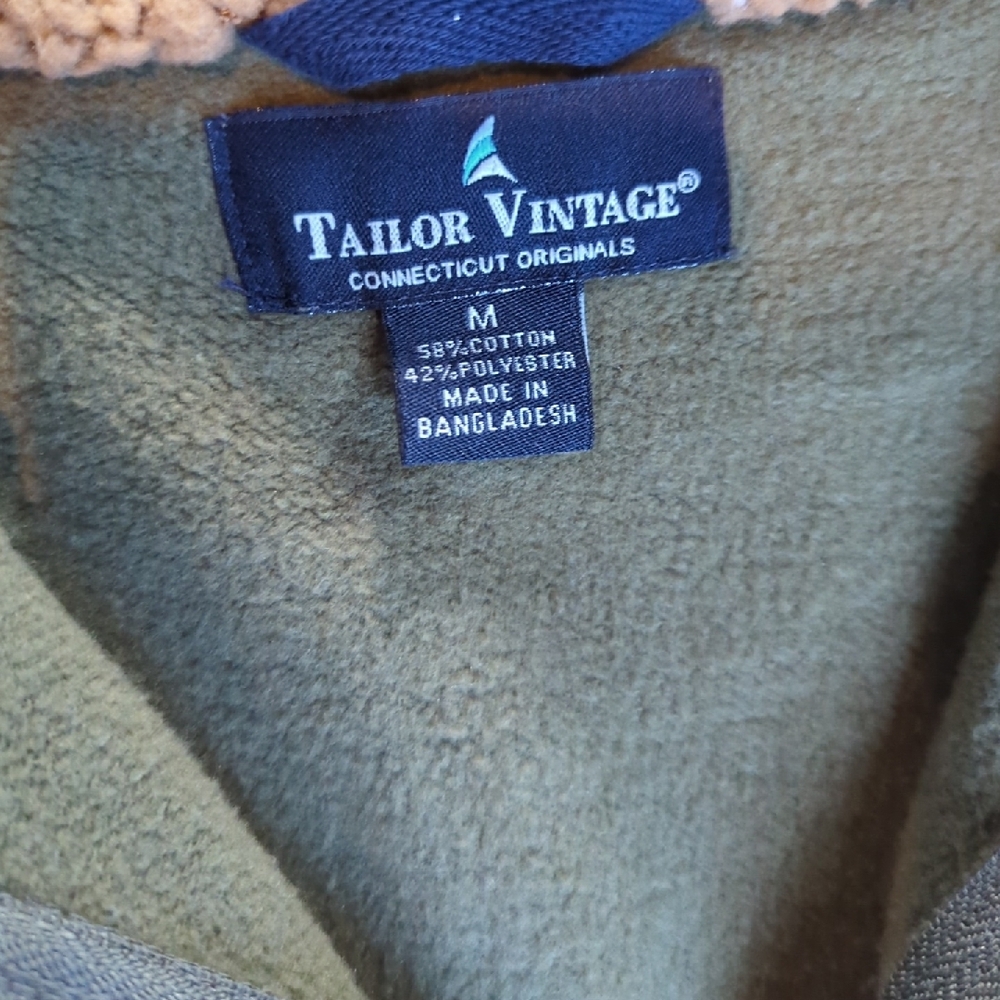 Tailor Vintage Men's Olive Quarter-Zip Sweater View 2